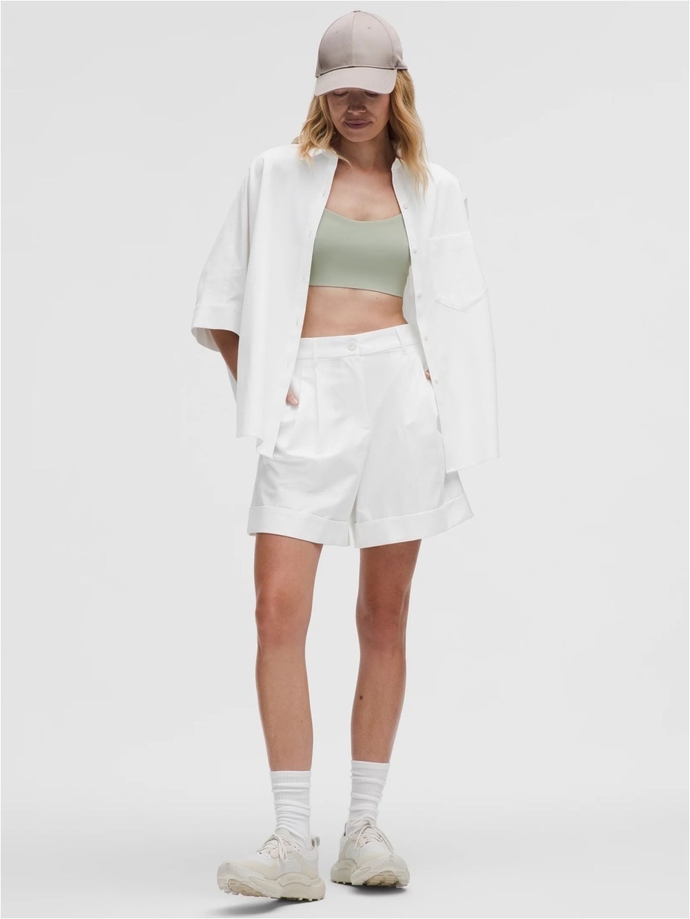 🆕🤍 Lululemon LuluLinen HR Short 6” - White